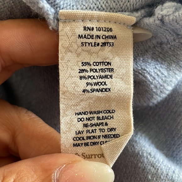 Soft Surroundings Sweater Women Small Knit Ice Blue Asymmetric Detail - Picture 10 of 10